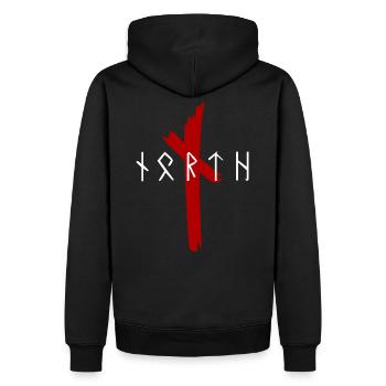 Vikings - Valhalla - Odin - NORTH - Runen - Sweat à capuche Premium bio Homme - noir - Dos - Nico (187cm)
