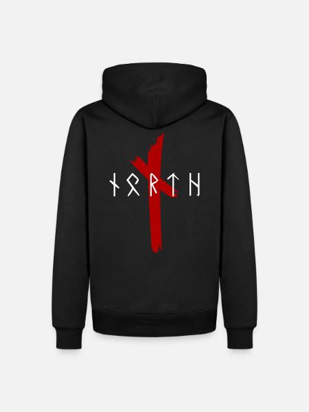 Wikinger - Walhalla - Odin - NORTH - Runen - Männer Premium Bio Hoodie - Schwarz