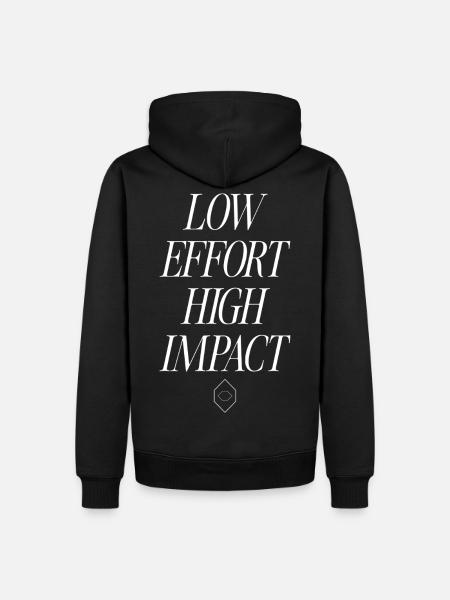 Faible effort, impact élevé - Sweat à capuche Premium bio Homme - noir