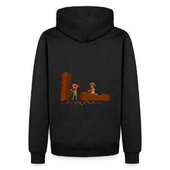 Sculpteurs de Tikis - Sweat à capuche Premium bio Homme - noir - Dos - Nico (187cm)