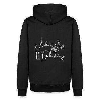 Anika's 11 Geburtstag Geburtstagsgeschenk Mädchen - Männer Premium Bio Hoodie - Schwarz - Hinten - Nico (187cm)