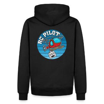 Fabrication de modèles d'hélicoptères pilotes RC - Sweat à capuche Premium bio Homme - noir - Dos - Nico (187cm)