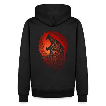 Fenrir Wolf - Celtic - Fenris - Männer Premium Bio Hoodie - Schwarz - Hinten - Nico (187cm)