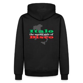 T-shirt disco Italo ensoleillé - Sweat à capuche Premium bio Homme - noir - Dos - Nico (187cm)