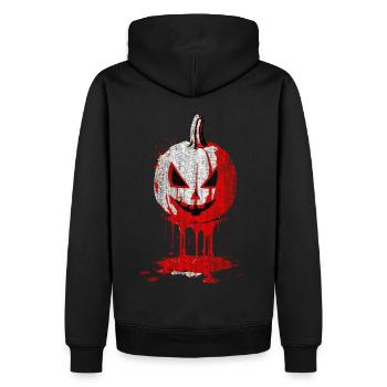Crâne de citrouille effrayant - Sweat à capuche Premium bio Homme - noir - Dos - Nico (187cm)
