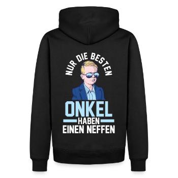 Onkel und Neffe - Männer Premium Bio Hoodie - Schwarz - Hinten - Nico (187cm)