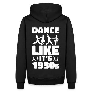 Lindy Hop Tänzer Swing Tanzpaar Swing Dance - Männer Premium Bio Hoodie - Schwarz - Hinten - Nico (187cm)