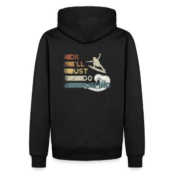 Je vais juste aller surfer vague expulser surfeur - Sweat à capuche Premium bio Homme - noir - Dos - Nico (187cm)