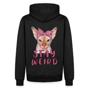 Restez bizarre Sphynx Cat Cat Owner Gift - Sweat à capuche Premium bio Homme - noir - Dos - Nico (187cm)