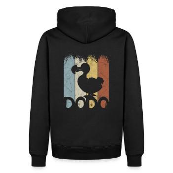 Funky Vintage Dodo Silhouette Retro Bird - Men’s Premium Organic Hoodie - black - Back - Nico (187cm)