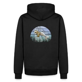 Fantastique Kawaii Sloth Mermaid sous-marin - Sweat à capuche Premium bio Homme - noir - Dos - Nico (187cm)