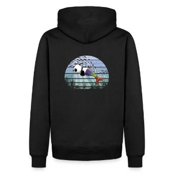 Fantastique Kawaii Panda Mermaid sous-marin - Sweat à capuche Premium bio Homme - noir - Dos - Nico (187cm)