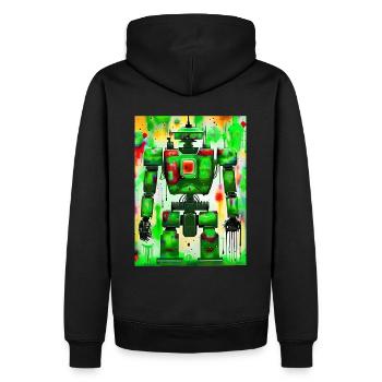Künstler Roboter Maler - Männer Premium Bio Hoodie - Schwarz - Hinten - Nico (187cm)
