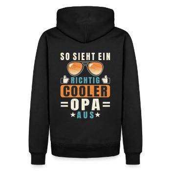 Opa So Sieht Ein Richtig Cooler Opa Aus - Männer Premium Bio Hoodie - Schwarz - Hinten - Nico (187cm)