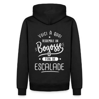 escalade Bogosse fan de sport escalade - Sweat à capuche Premium bio Homme - noir - Dos - Nico (187cm)