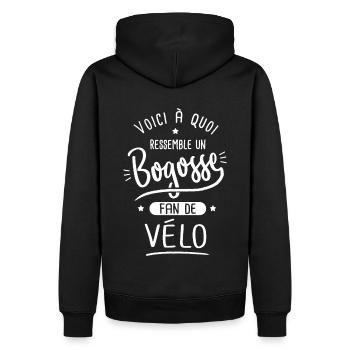 vélo Bogosse fan de sport cyclisme velo - Sweat à capuche Premium bio Homme - noir - Dos - Nico (187cm)