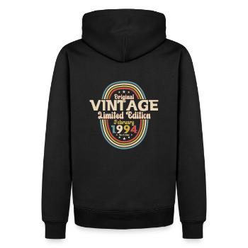 30. Geburtstag Februar Jahrgang 1994 Vintage - Männer Premium Bio Hoodie - Schwarz - Hinten - Nico (187cm)