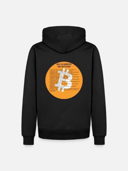 Die 10 Gebote des Bitcoin - Männer Premium Bio Hoodie - Schwarz