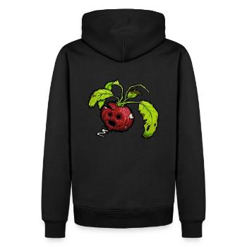 Totes Gemüse - lustiges Radieschen #zerofoodwaste - Männer Premium Bio Hoodie - Schwarz - Hinten - Nico (187cm)