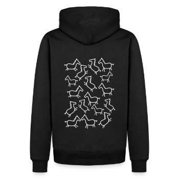 Chevaux beaucoup de chevaux - Sweat à capuche Premium bio Homme - noir - Dos - Nico (187cm)