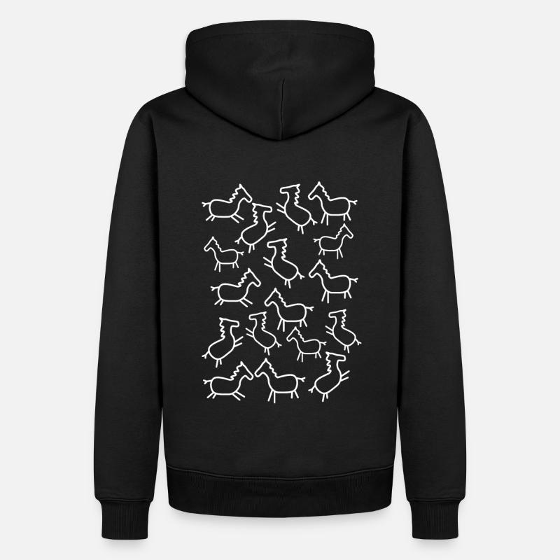 Chevaux beaucoup de chevaux - Sweat à capuche Premium bio Homme - noir