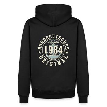 40. Geburtstag Norddeutsches Original geboren 1984 - Männer Premium Bio Hoodie - Schwarz - Hinten - Nico (187cm)