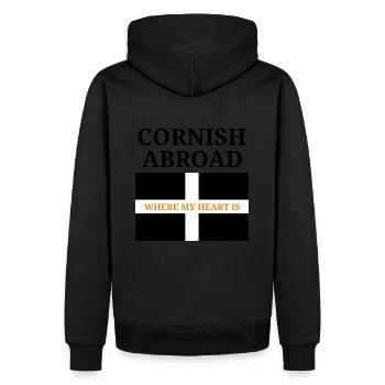Cornish abroad - Men’s Premium Organic Hoodie - black - Back - Nico (187cm)