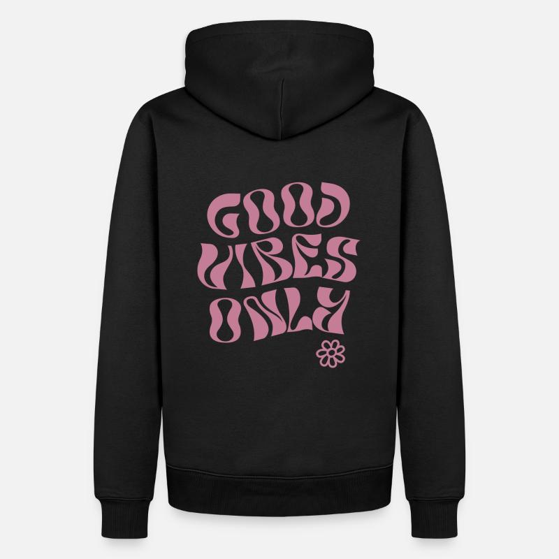 GODDVIBES rose - Sweat à capuche Premium bio Homme - noir