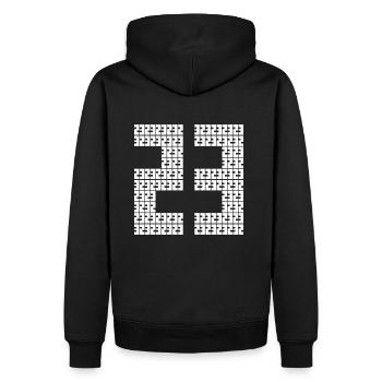 23 Tekno - Sweat à capuche Premium bio Homme - noir - Dos - Nico (187cm)