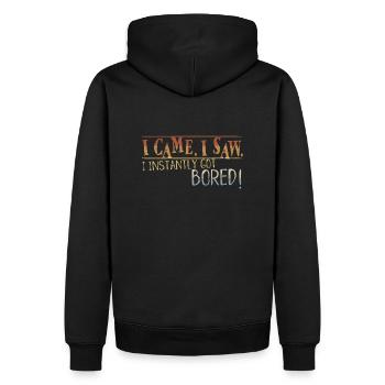 I Came I Saw I Instantly Got Bored Langeweile - Männer Premium Bio Hoodie - Schwarz - Hinten - Nico (187cm)