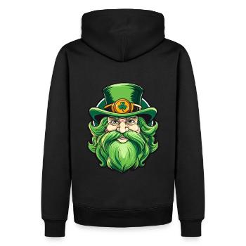 Leprechaun de la Saint-Patrick avec chapeau haut de forme - Sweat à capuche Premium bio Homme - noir - Dos - Nico (187cm)