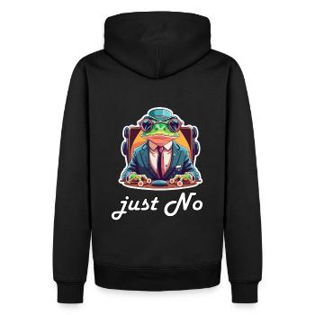 Frog - Men’s Premium Organic Hoodie - black - Back - Nico (187cm)
