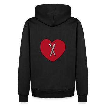 Cuisiner un cœur pour la nourriture Restaurant Cuisine gastronomique - Sweat à capuche Premium bio Homme - noir - Dos - Nico (187cm)