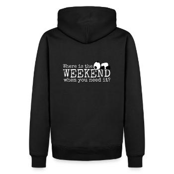 Where is the Weekend? Funky Kawaii Panda - Men’s Premium Organic Hoodie - black - Back - Nico (187cm)