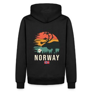 Norway norvège cadeau cool - Sweat à capuche Premium bio Homme - noir - Dos - Nico (187cm)