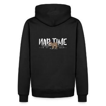 Nap Time is my Happy Hour Nickerchen Faultier - Männer Premium Bio Hoodie - Schwarz - Hinten - Nico (187cm)