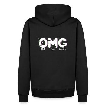 OMG Old Man Gaming Akronym Gamer Wortspiel - Männer Premium Bio Hoodie - Schwarz - Hinten - Nico (187cm)