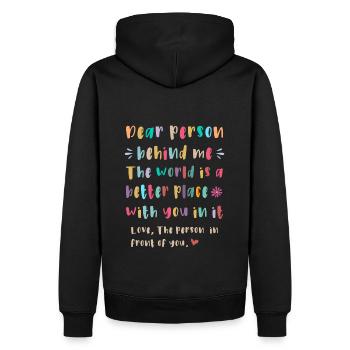 Chère personne derrière moi - Sweat à capuche Premium bio Homme - noir - Dos - Nico (187cm)