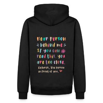 Chère personne derrière moi - Sweat à capuche Premium bio Homme - noir - Dos - Nico (187cm)