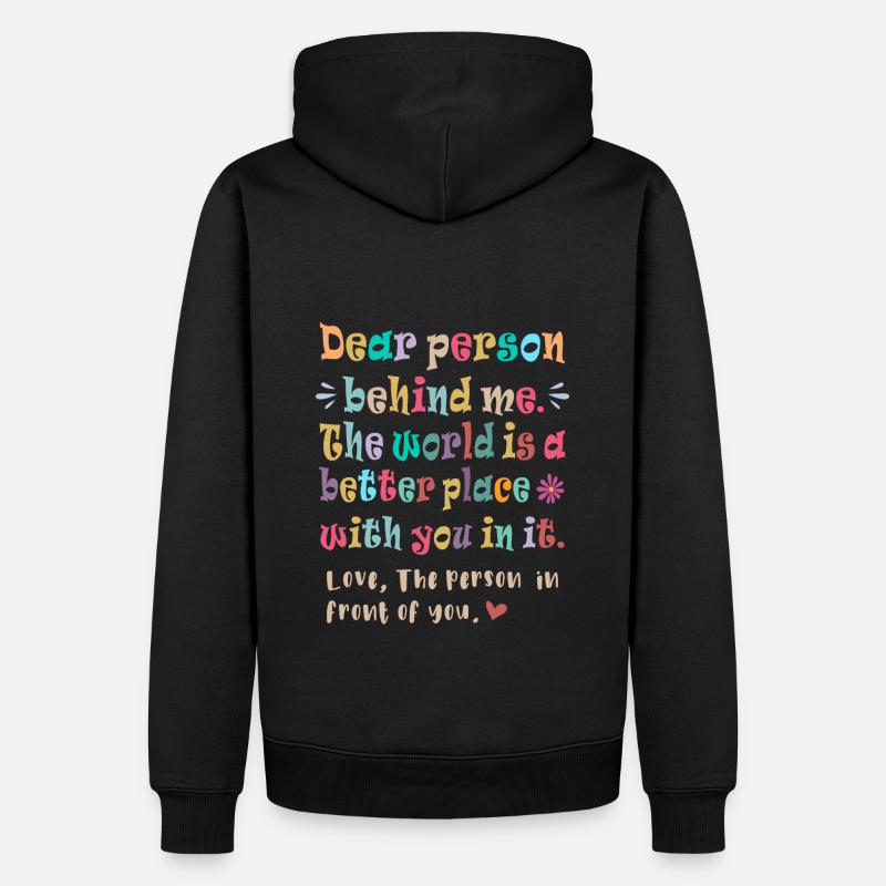 Chère personne derrière moi - Sweat à capuche Premium bio Homme - noir