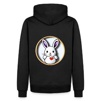 Niedlicher Hase Osterhase - Männer Premium Bio Hoodie - Schwarz - Hinten - Nico (187cm)
