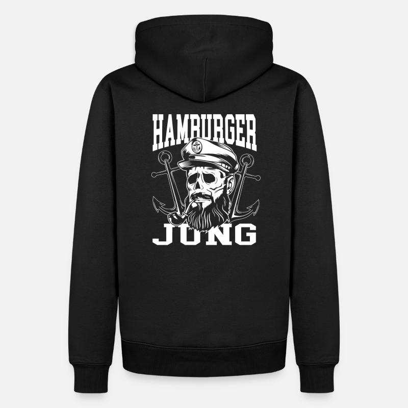 hamburger Jung - Männer Premium Bio Hoodie - Schwarz