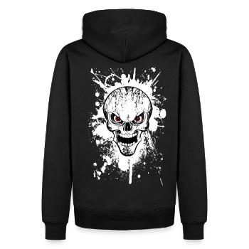 skull grunge style 02 - Männer Premium Bio Hoodie - Schwarz - Hinten - Nico (187cm)