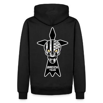 breizh skull 07 - Sweat à capuche Premium bio Homme - noir - Dos - Nico (187cm)