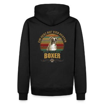 Boxer - Männer Premium Bio Hoodie - Schwarz - Hinten - Nico (187cm)