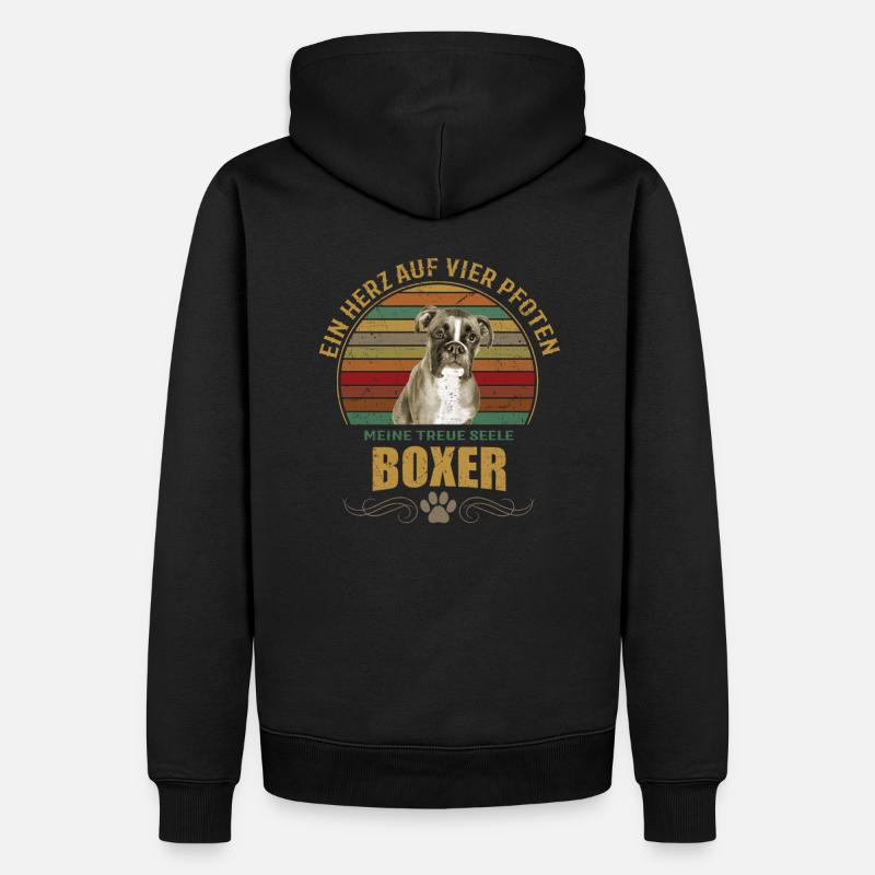 Boxer - Männer Premium Bio Hoodie - Schwarz
