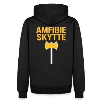 Amfibieskytte - Männer Premium Bio Hoodie - Schwarz - Hinten - Nico (187cm)