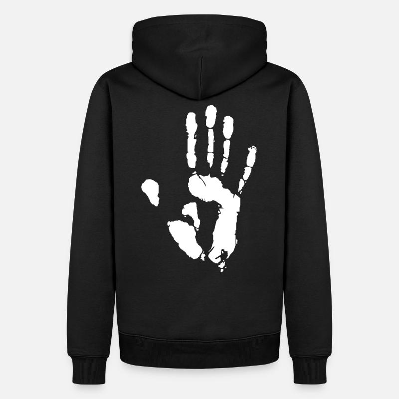 Main blanche de l’Urak Hai et Isengard, - Sweat à capuche Premium bio Homme - noir
