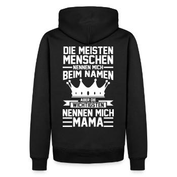 Mutter Mama Muttertag Geschenk - Männer Premium Bio Hoodie - Schwarz - Hinten - Nico (187cm)