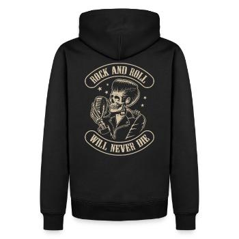 Rock n Roll - Rockabilly - Sweat à capuche Premium bio Homme - noir - Dos - Nico (187cm)